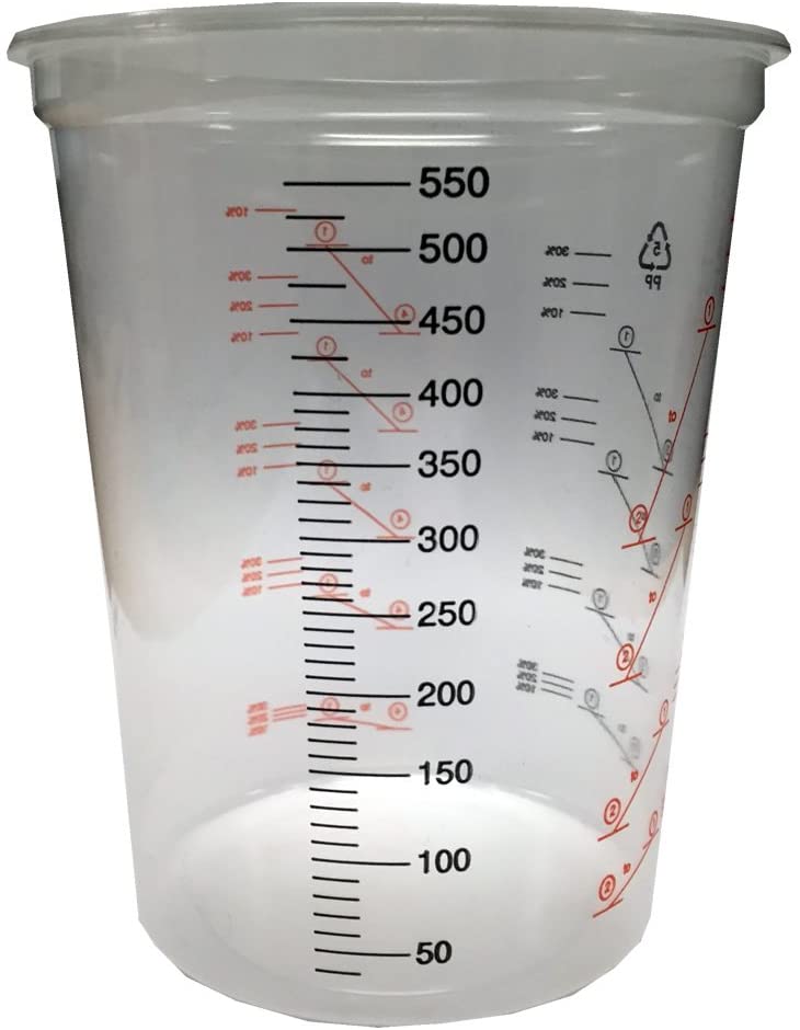 Epoxy Clear Plastic Mixing Cup (Calibrated to 600ml)
