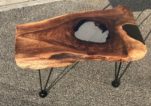 Load image into Gallery viewer, Walnut Coffee Table with clear resin &#39;Lough&#39; feature in centre
